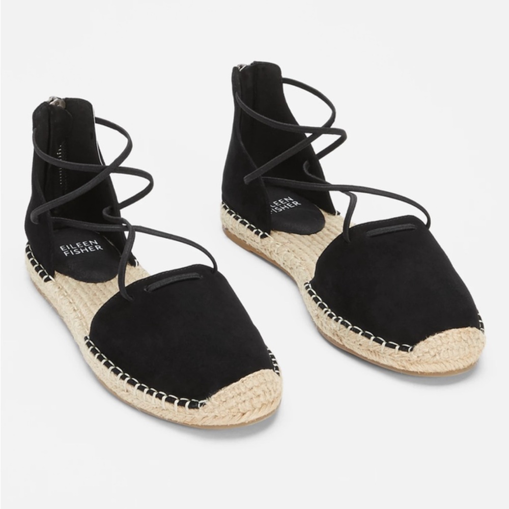 Eileen Fisher Black Espadrille Sandals